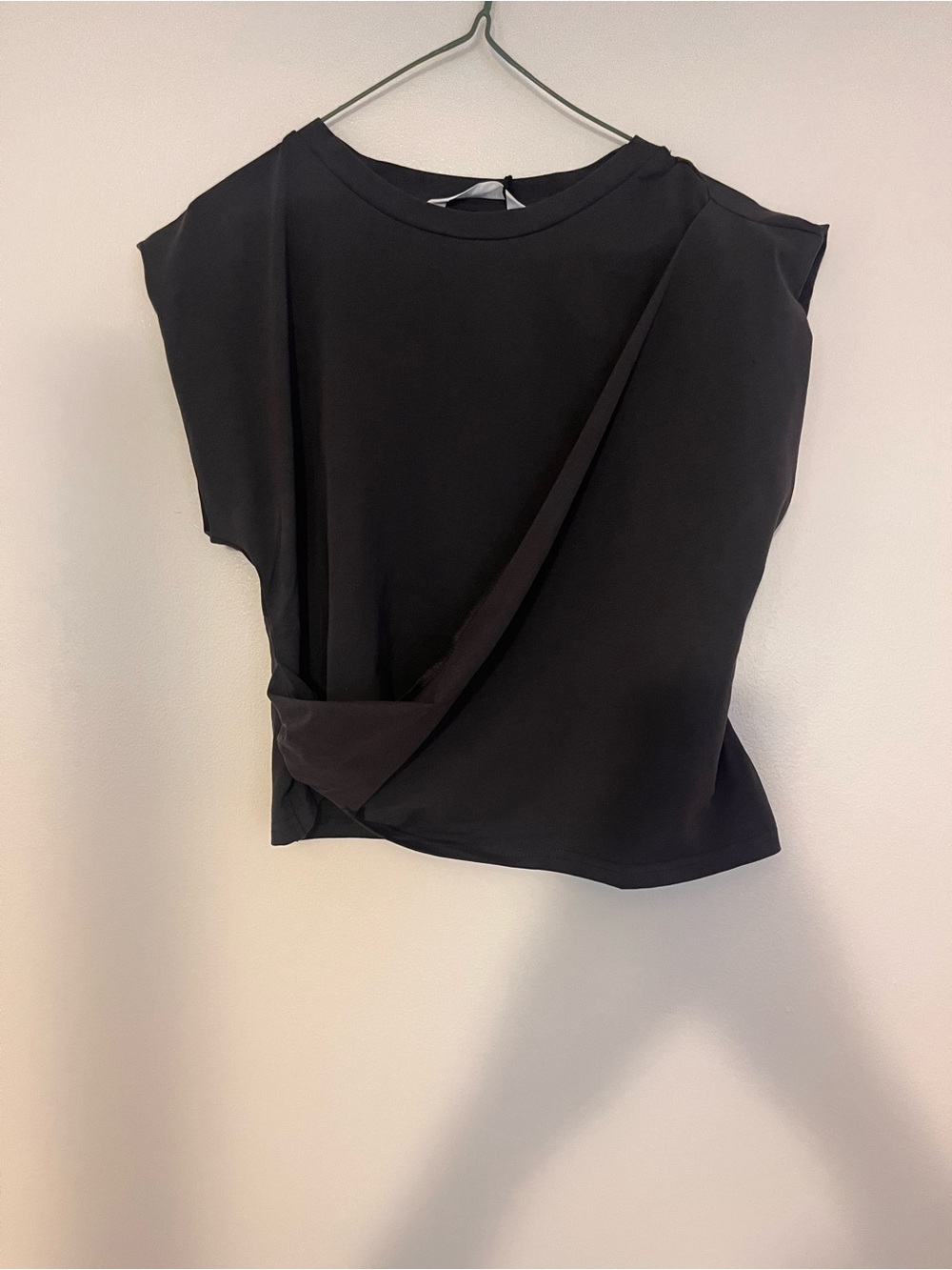 Commense Gray Draped Twist Front Tank Top